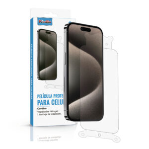 KIT 10 PELICULA HIDROGEL E 1 BANDEJA DE INSTALAÇÃO IPHONE MODELOS
