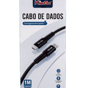 CABO DE DADOS 120W TYPE-C TYPE-C 1 METRO PRETO